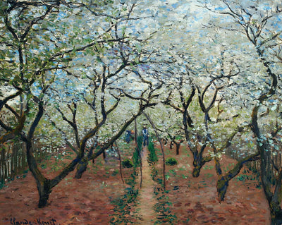 Orchard in Bloom painting print by Claude Monet (1879)