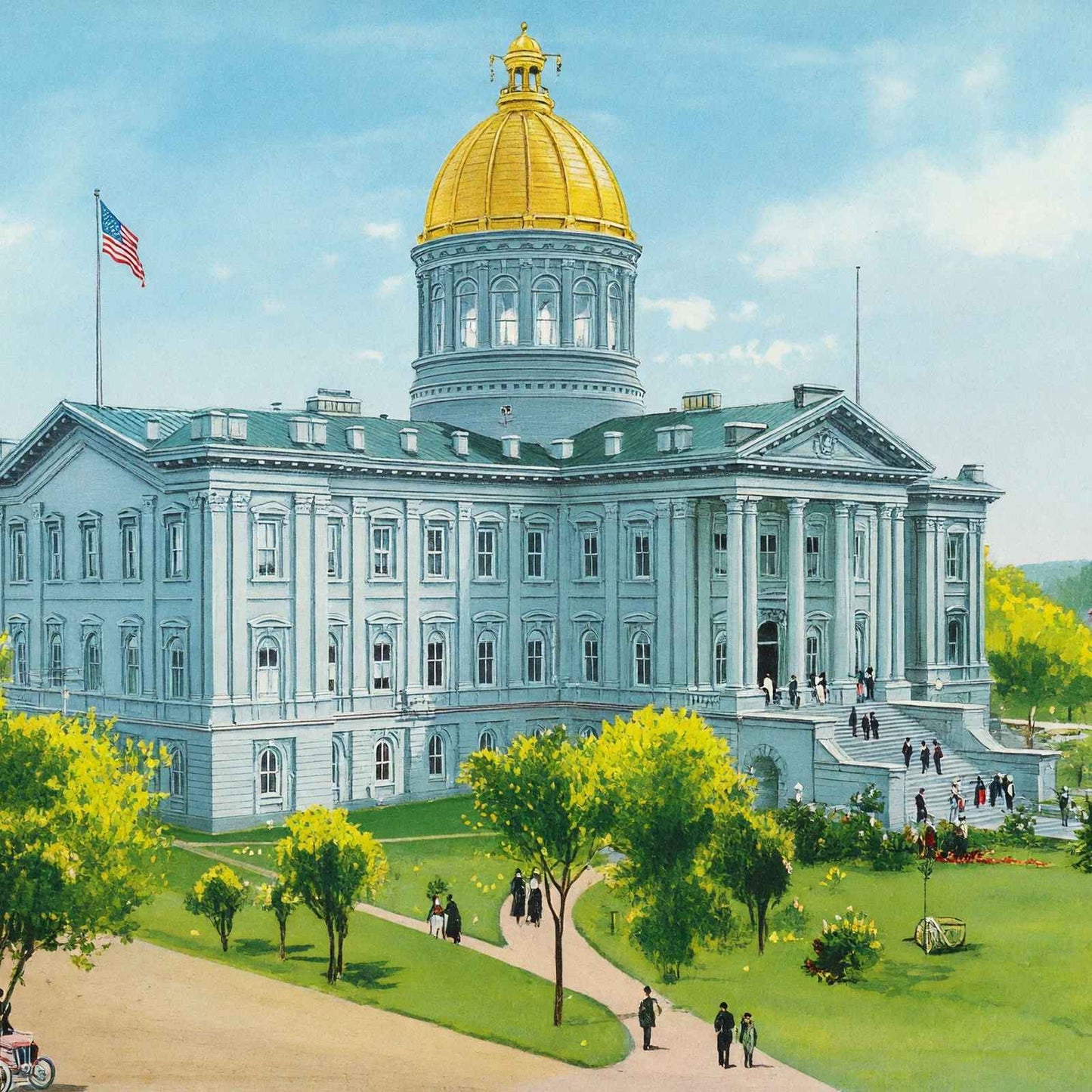 Oregon State Capitol Salem in 1906 Vintage Print (7 Sizes) - Premium Quality