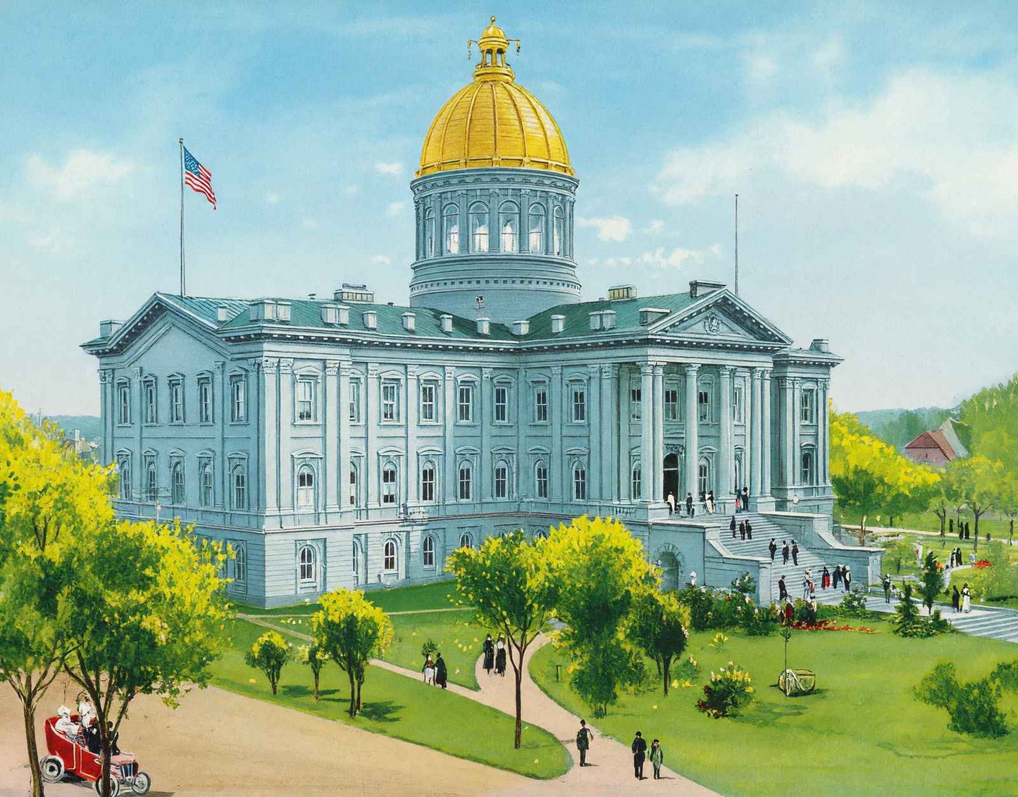 Oregon State Capitol Salem in 1906 Vintage Print (7 Sizes) - Premium Quality