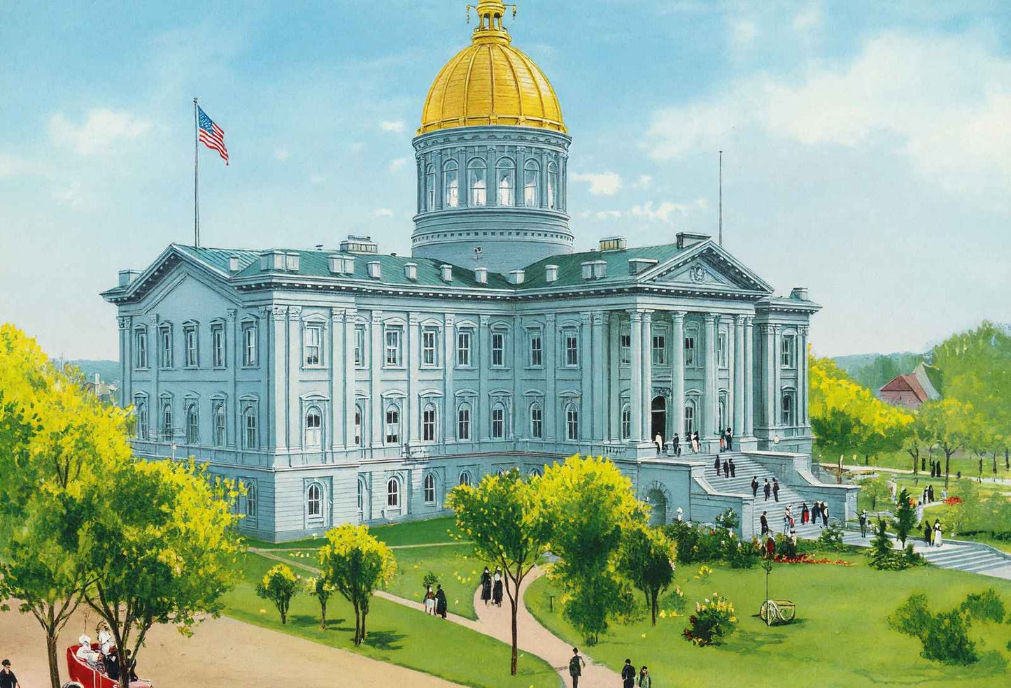 Oregon State Capitol Salem in 1906 Vintage Print (7 Sizes) - Premium Quality