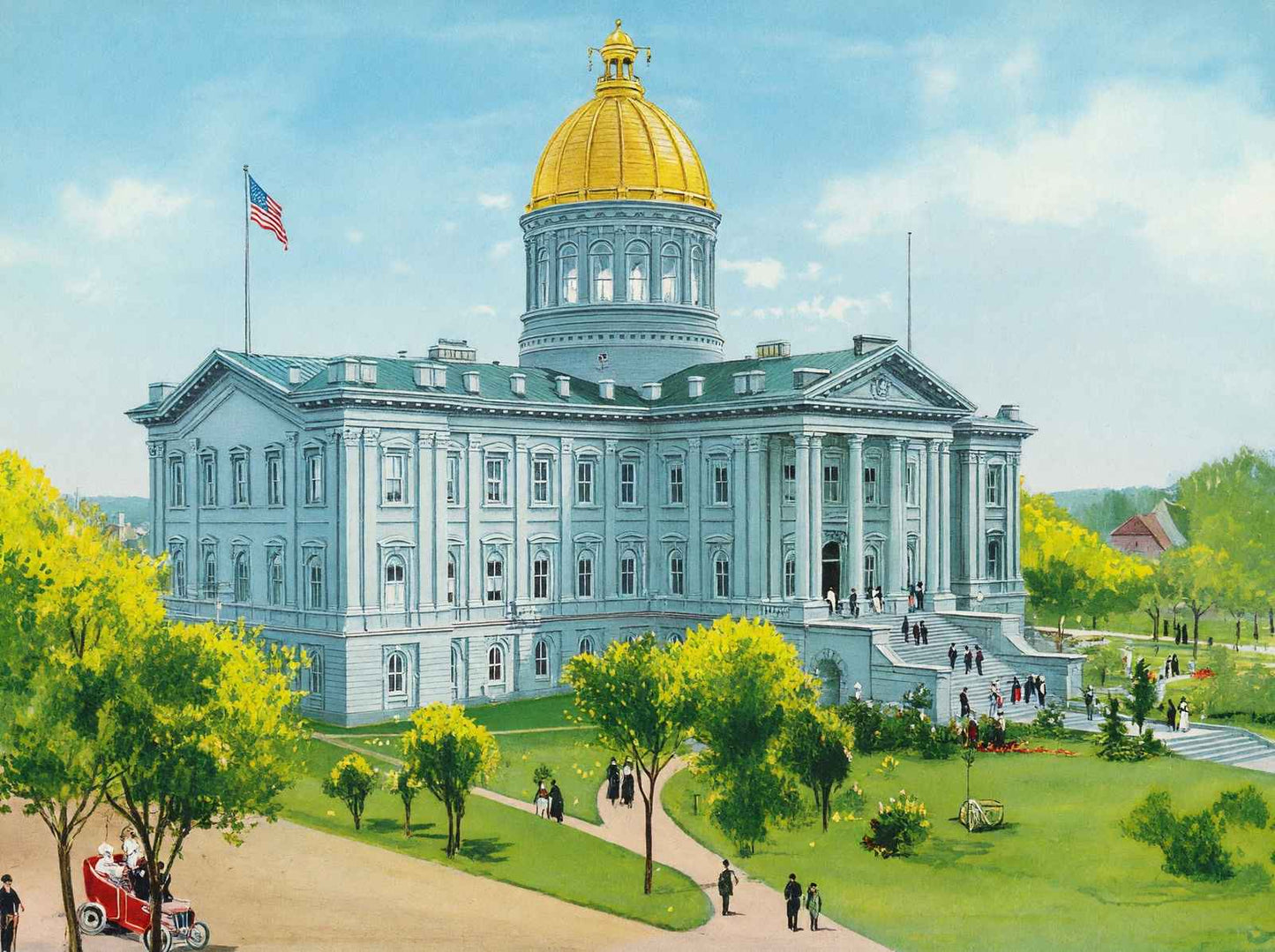 Oregon State Capitol Salem in 1906 Vintage Print (7 Sizes) - Premium Quality