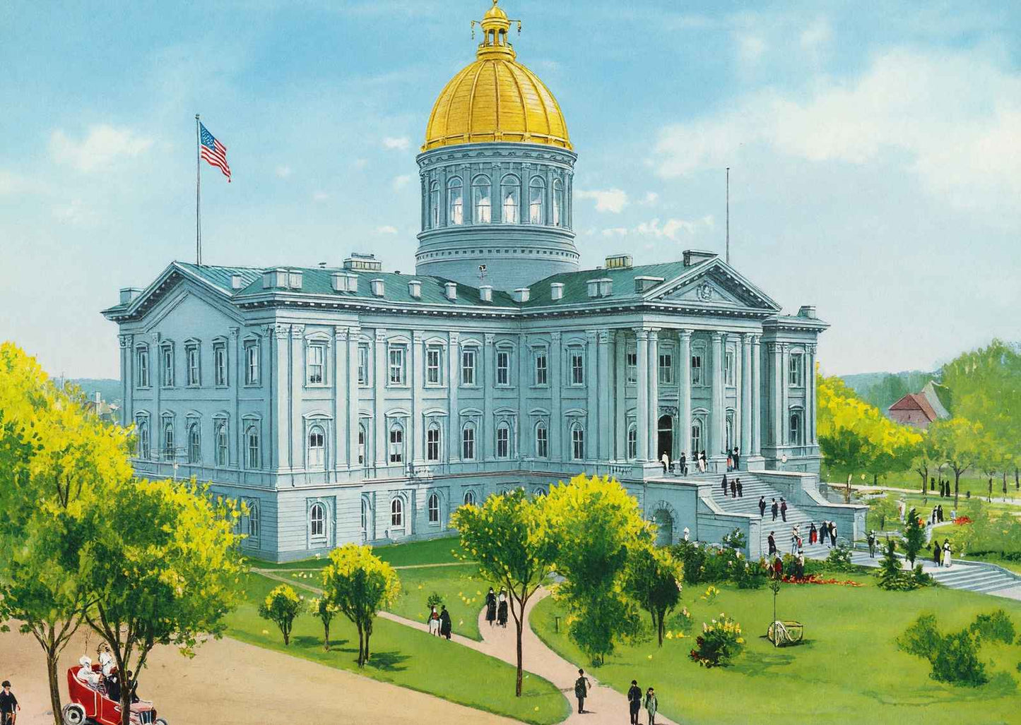 Oregon State Capitol Salem in 1906 Vintage Print (7 Sizes) - Premium Quality