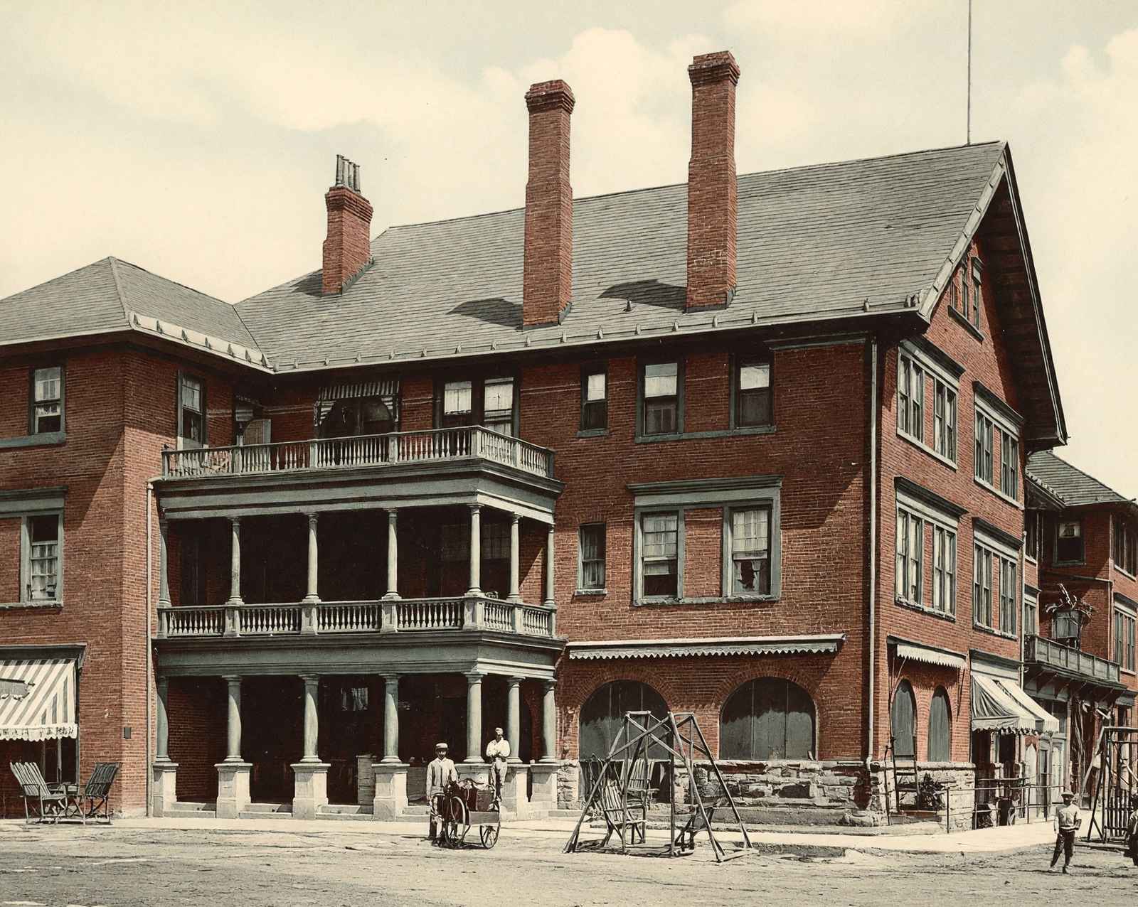 Oregon Hotel in Greenwood in 1908 vintage print