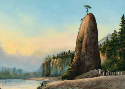 Pillars of Hercules Columbia River in 1908 Vintage Print (7 Sizes) - Restored