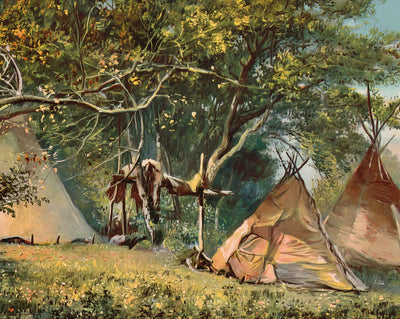 A Deserted Camp on the Snake River vintage print