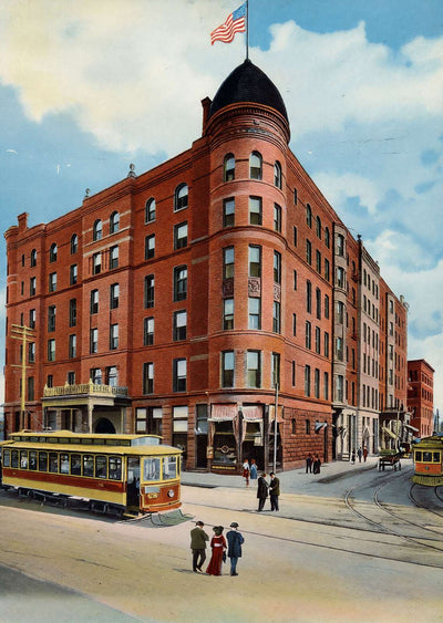 Oriental Hotel Dallas in 1905 Vintage Print (7 Sizes) - Archival Paper