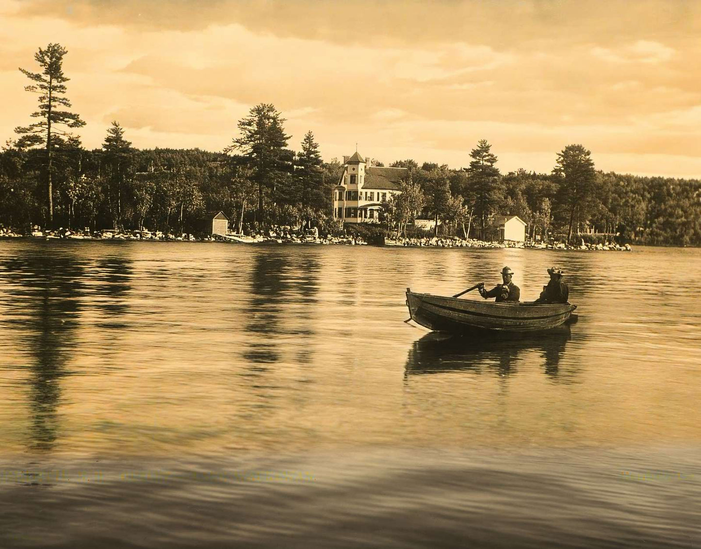 Outlet Lake Waukewan Meredith NH Vintage Print (7 Sizes) - Reproduction