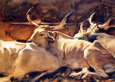 Oxen in Repose 1910 Painting by John Singer Sargent Fine Art Print (6 Sizes)