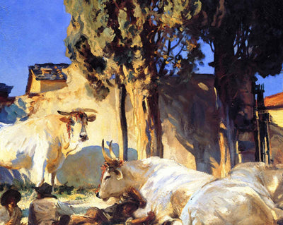 Oxen Resting art print by John Singer Sargent (1910)