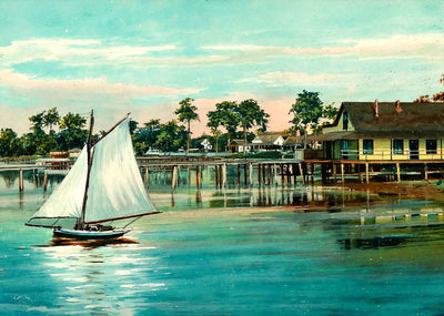 Waterfront Ozona FL Art Print (7 Sizes) - Enhanced