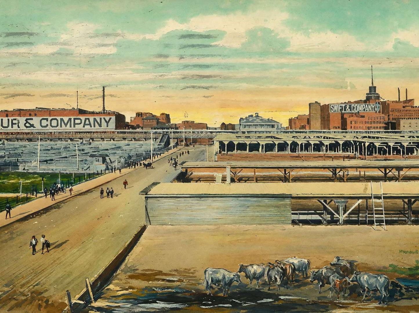 Packing Houses Fort Worth in 1906 Art Print (7 Sizes) - Restored