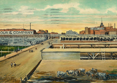 Packing Houses Fort Worth in 1906 Art Print (7 Sizes) - Restored