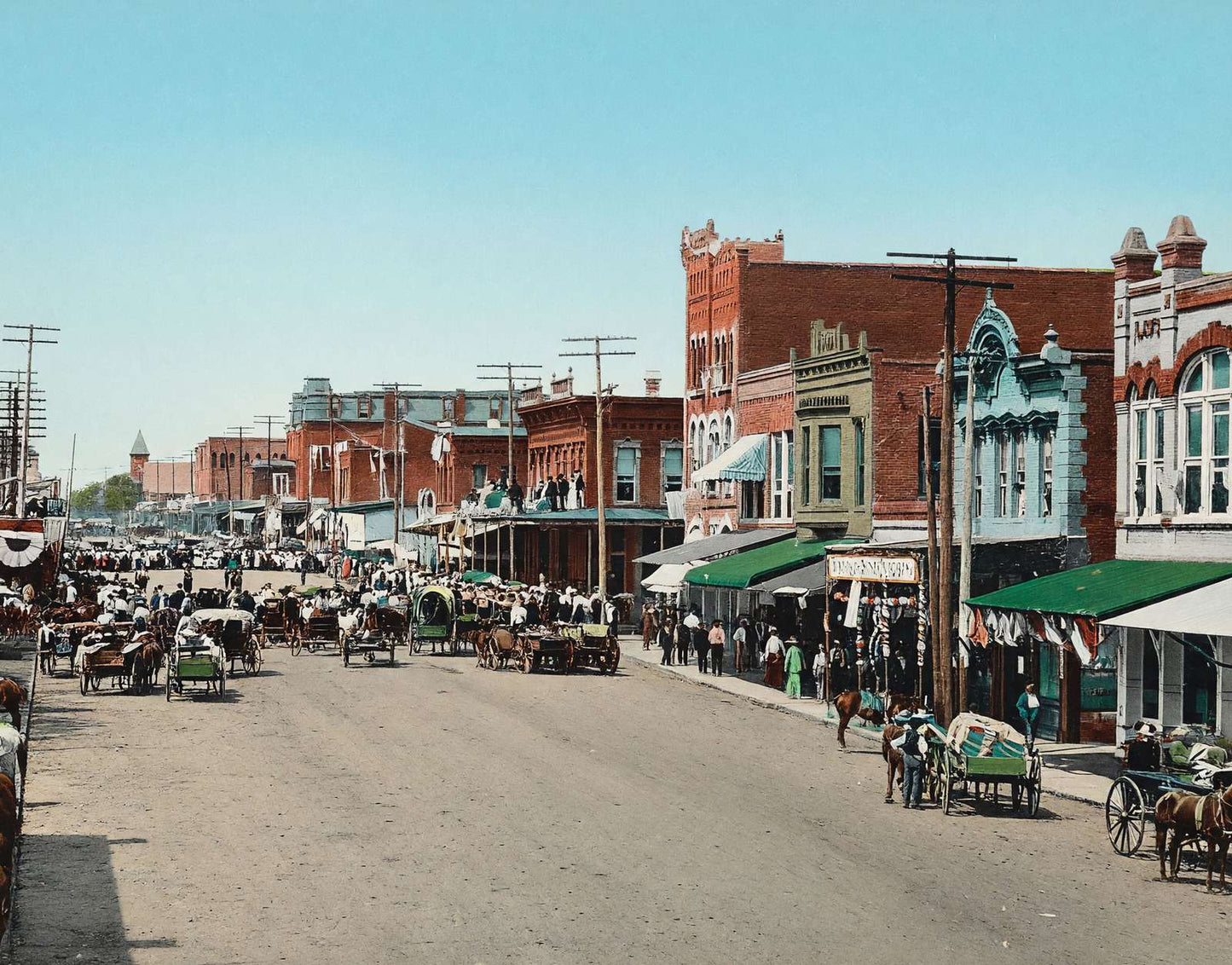 Spring Street Palestine Texas in 1908 Vintage Print (7 Sizes) - Restored