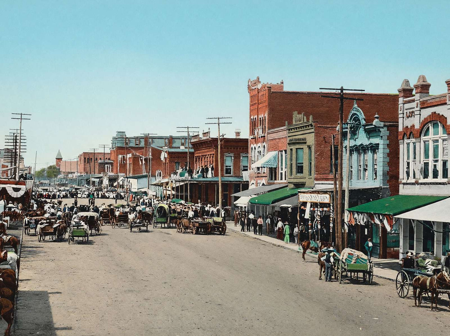 Spring Street Palestine Texas in 1908 Vintage Print (7 Sizes) - Restored