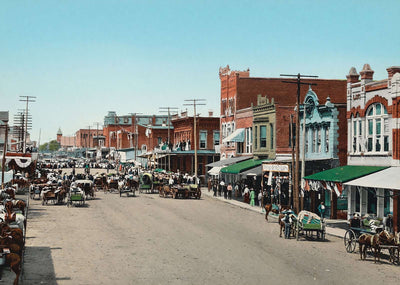 Spring Street Palestine Texas in 1908 Vintage Print (7 Sizes) - Restored