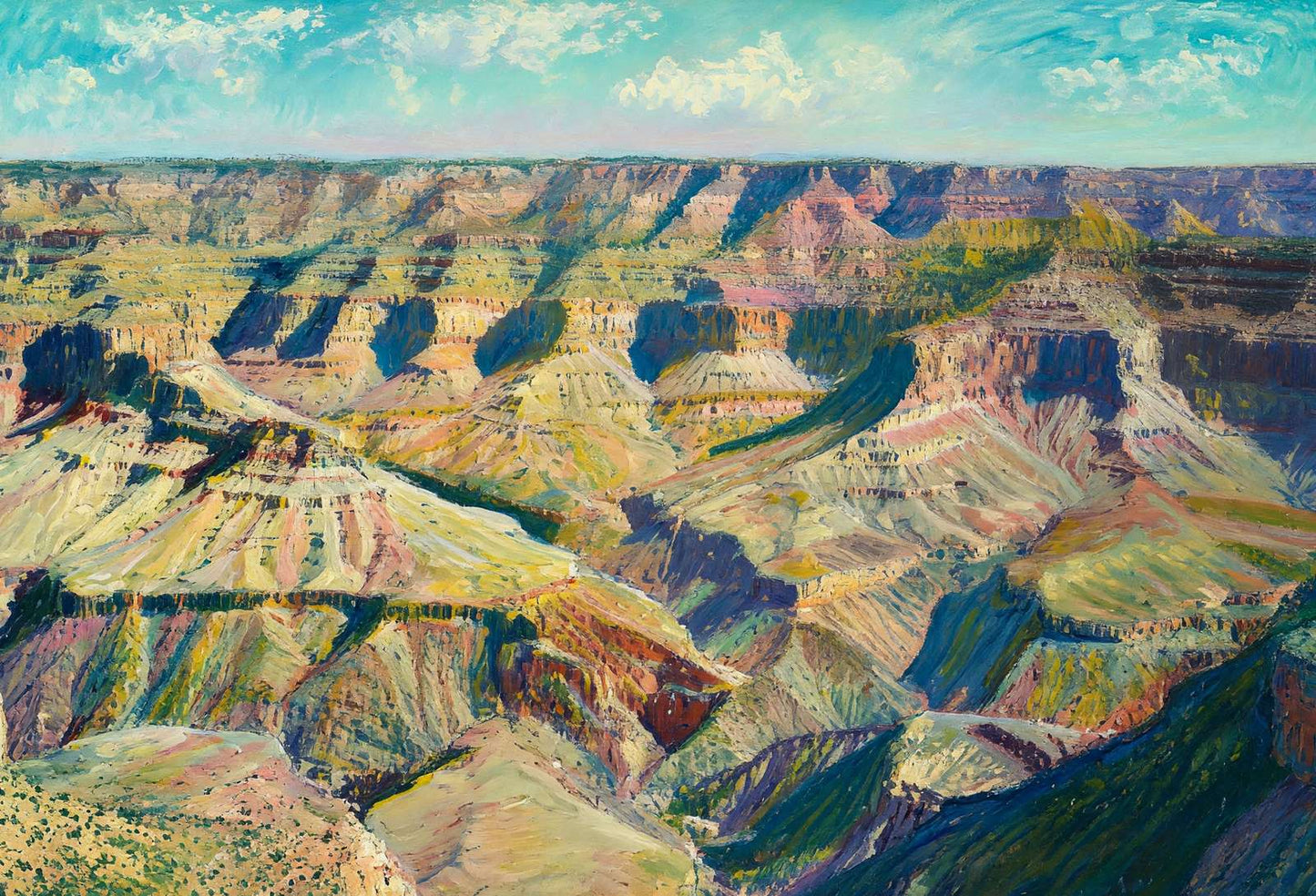 Panorama from Hotel Point Grand Canyon in 1907 Art Print (7 Sizes) - Enhanced