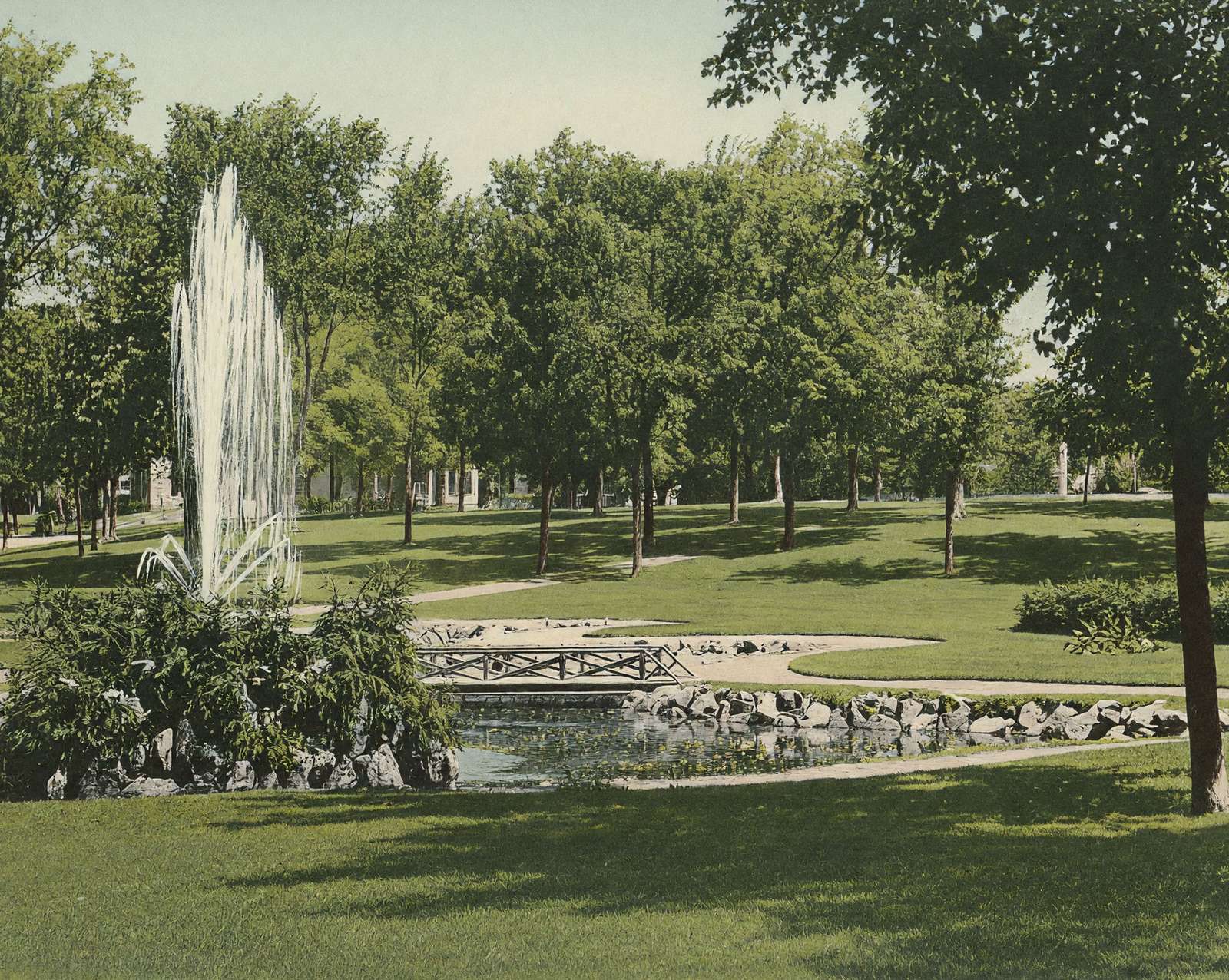 The Park in Bath in 1905 vintage print