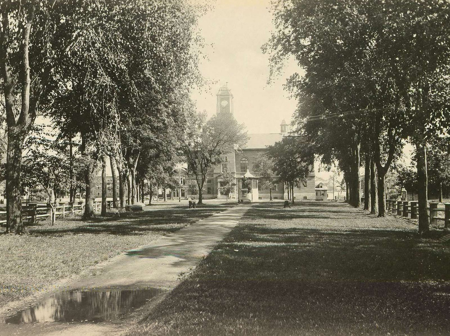Park and Opera House Claremont NH in 1905 Vintage Print (7 Sizes)