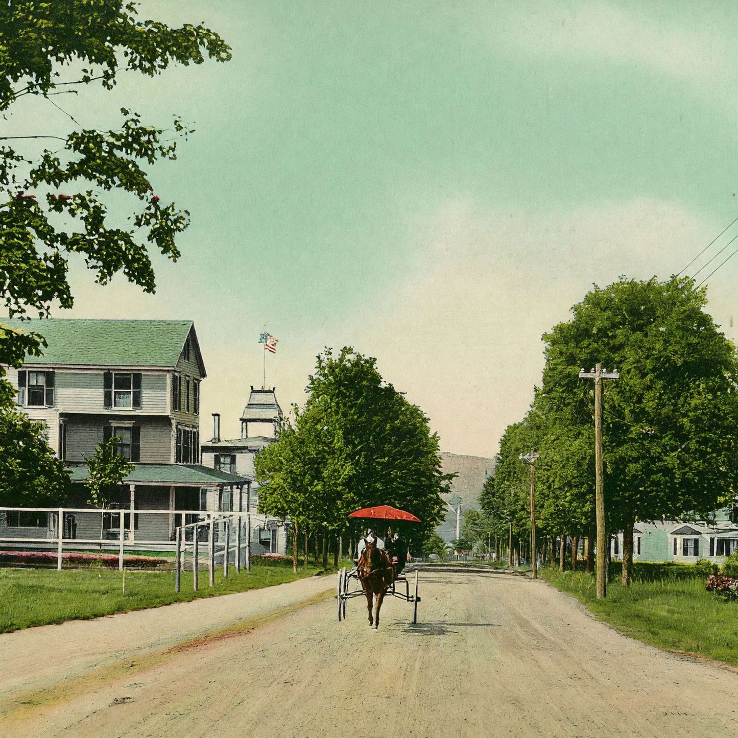 Park Street Bethlehem NH in 1911 Vintage Print (7 Sizes) - Acid Free