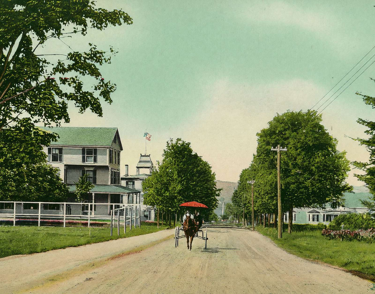 Park Street Bethlehem NH in 1911 Vintage Print (7 Sizes) - Acid Free