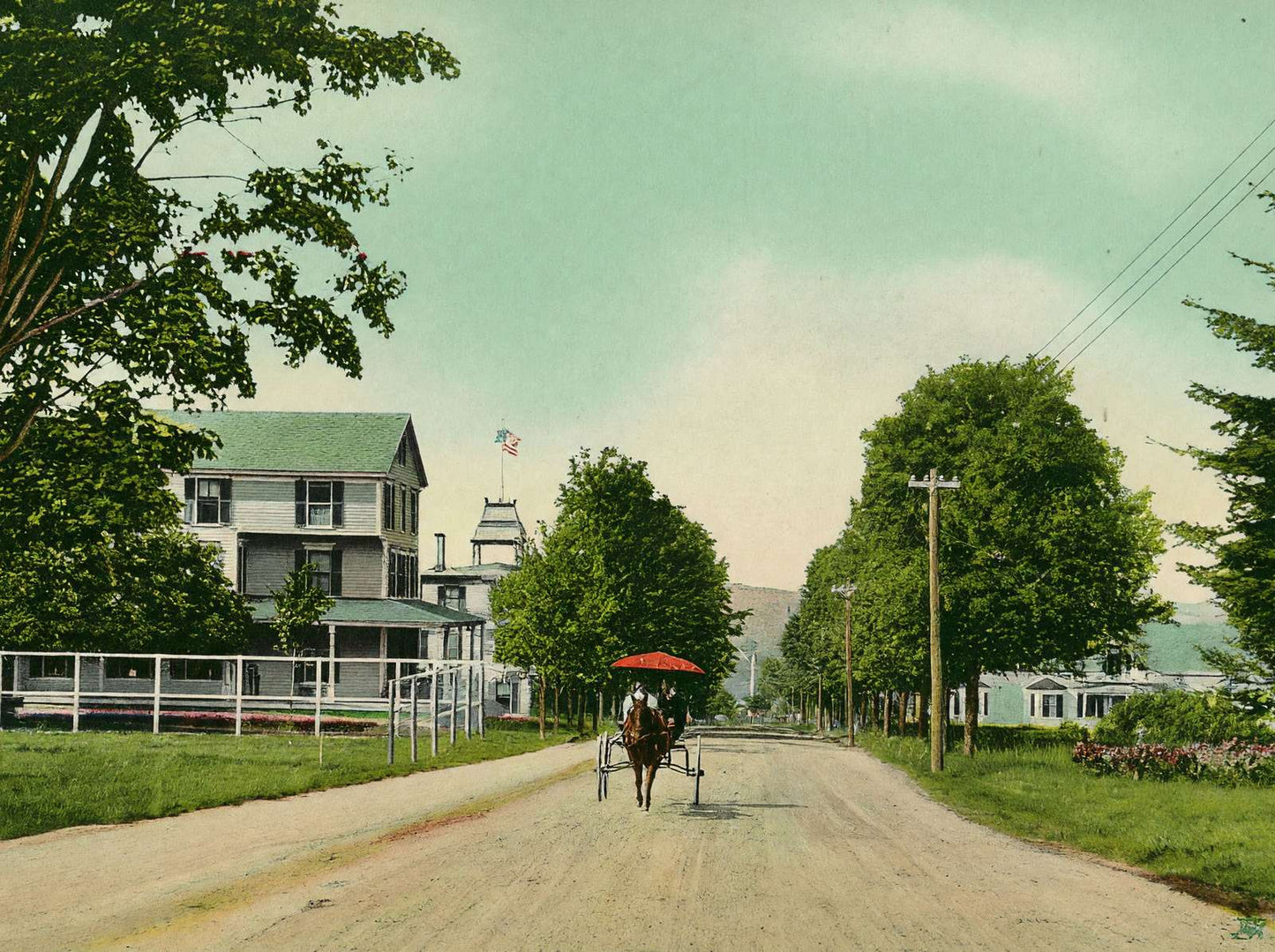 Park Street Bethlehem NH in 1911 Vintage Print (7 Sizes) - Acid Free