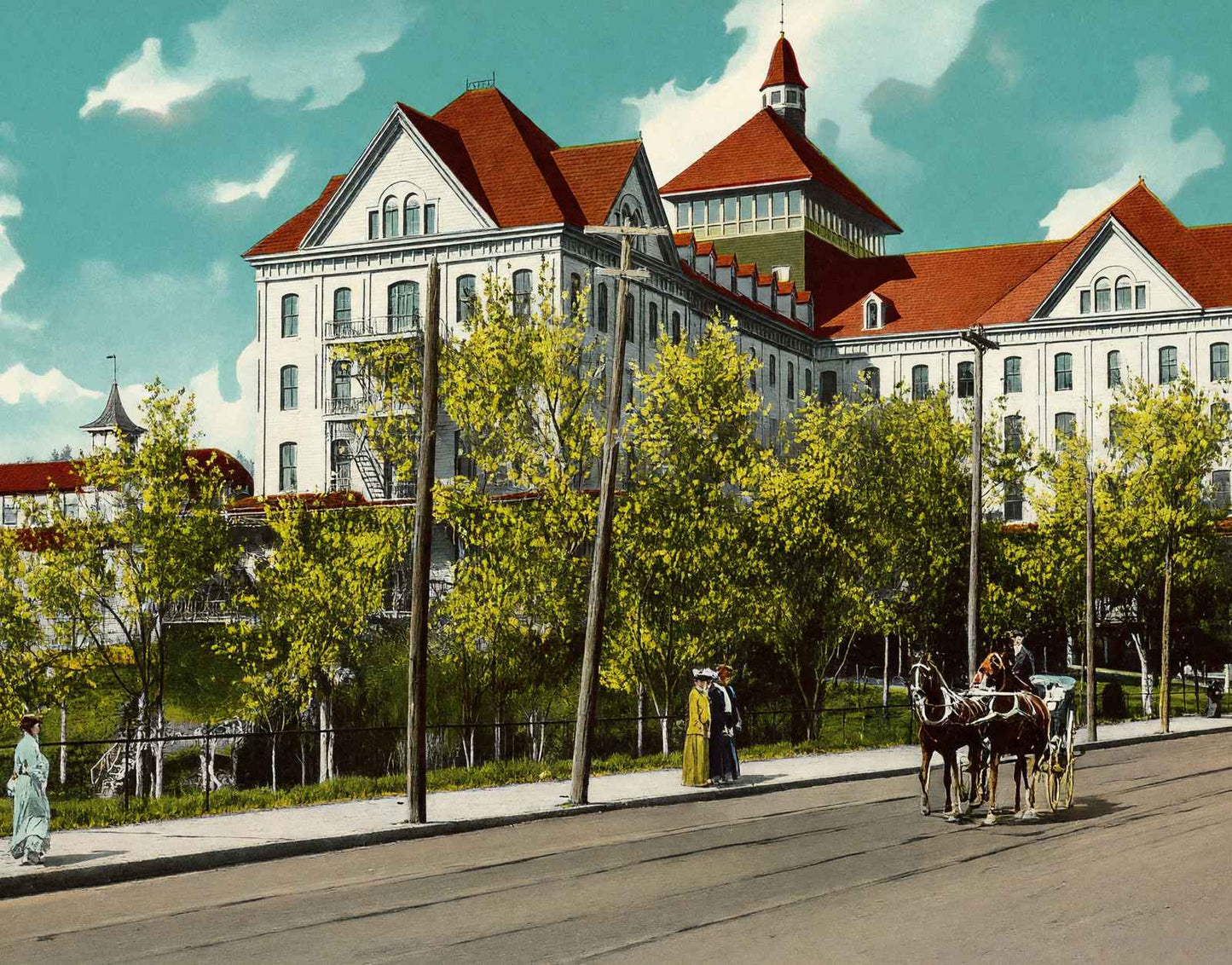 Park Hotel Hot Springs AR in 1906 Vintage Print (7 Sizes) - High Quality