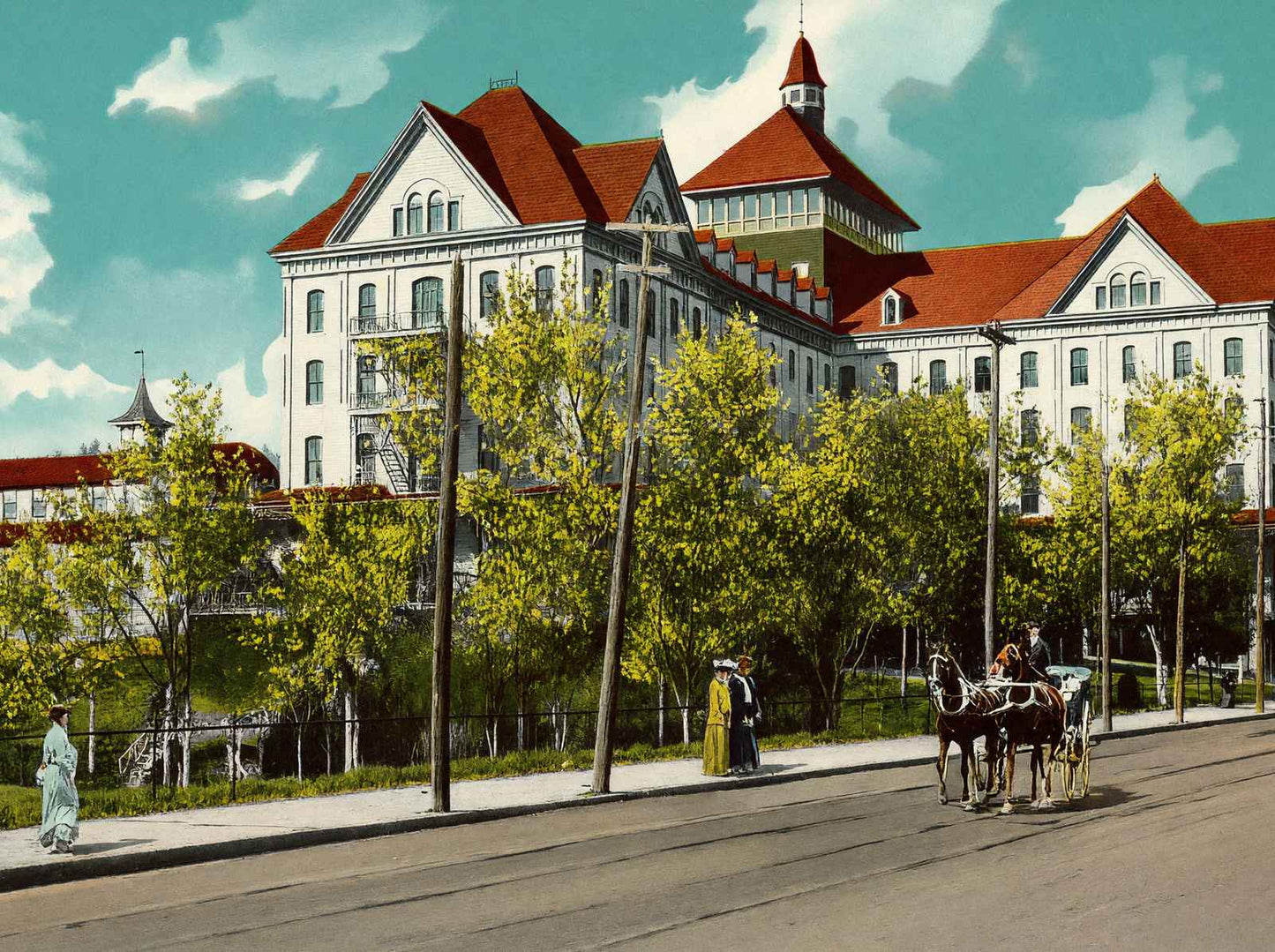 Park Hotel Hot Springs AR in 1906 Vintage Print (7 Sizes) - High Quality