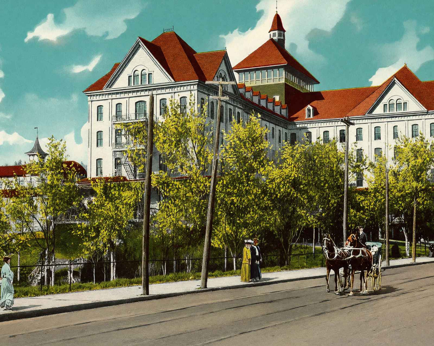 Park Hotel in Hot Springs in 1906 vintage print