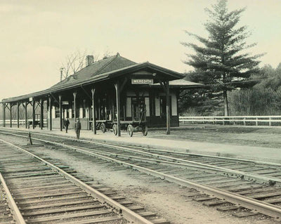 Passenger Station in Meredith in 1905 restored photo print