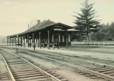 Passenger Station Meredith NH in 1905 Vintage Print (7 Sizes) - Enhanced