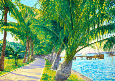 Path by the Lake Palm Beach FL in 1907 Painting Print (7 Sizes) - Retouched