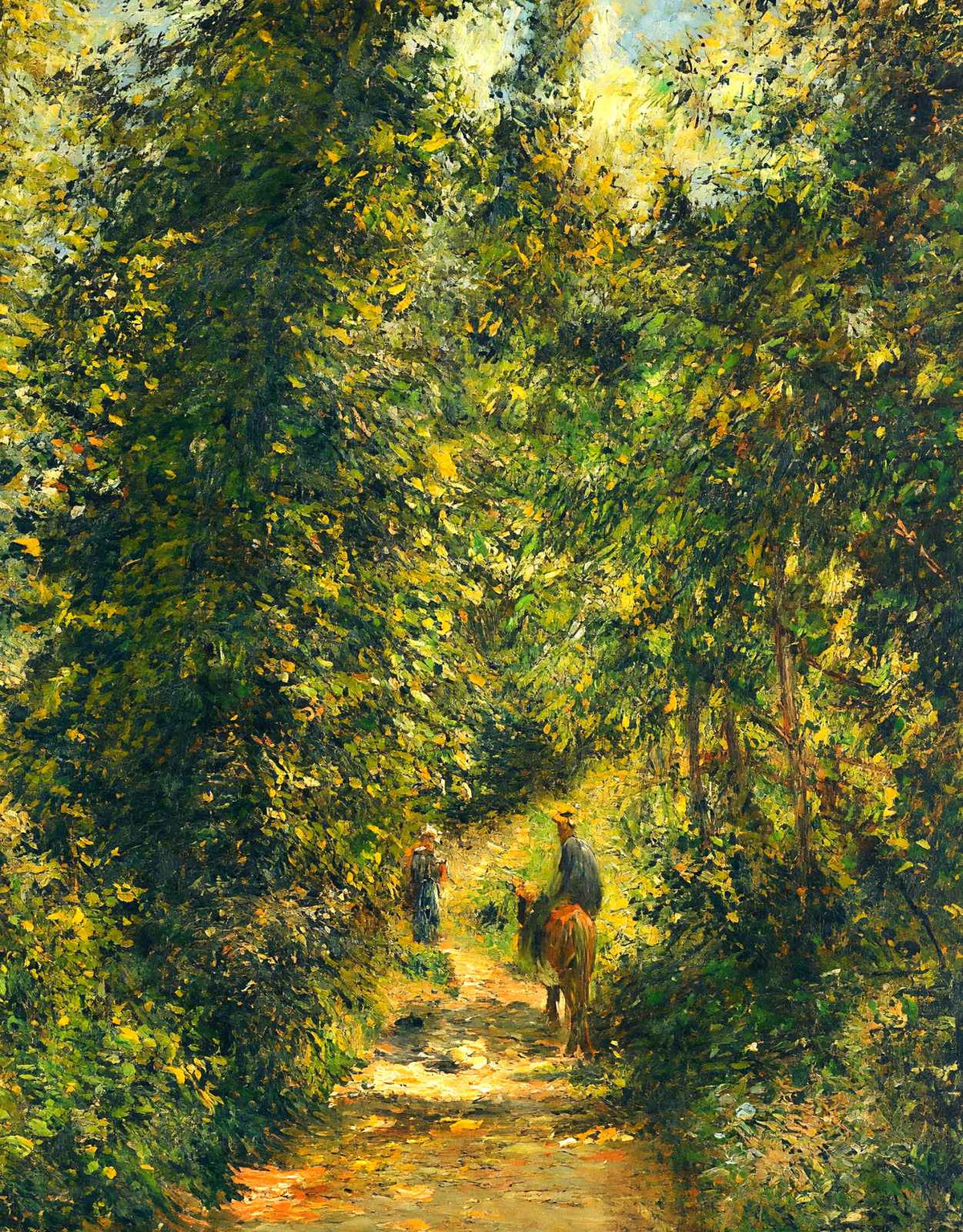 Path Under the Trees, Summer Art Print 1877 by Camille Pissarro (6 Sizes)