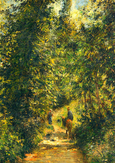 Path Under the Trees, Summer Art Print 1877 by Camille Pissarro (6 Sizes)