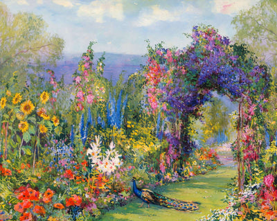 Path Through Clematis Arbor in 1922 art print