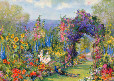 Path Through Clematis Arbor in 1922 Art Print (7 Sizes) - Restored