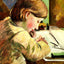 Paul Writing Painting by Camille Pissarro Art Print (6 Sizes) - High Quality