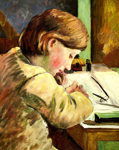 Paul Writing fine art print by Camille Pissarro