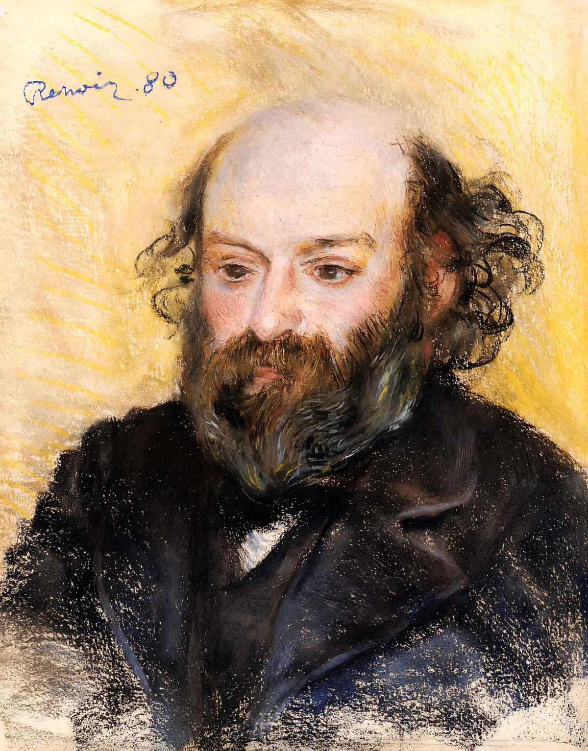 Paul Cezanne 1880 Painting by Pierre-Auguste Renoir Art Print (6 Sizes)