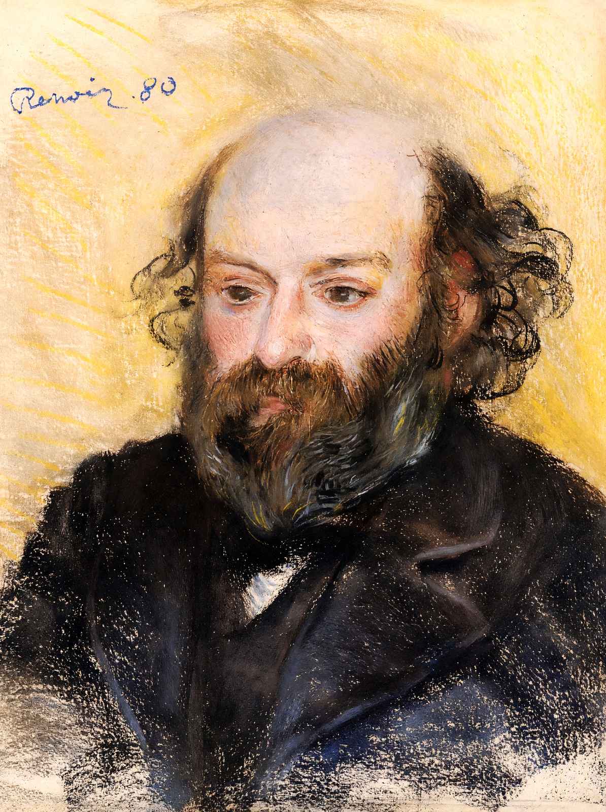 Paul Cezanne 1880 Painting by Pierre-Auguste Renoir Art Print (6 Sizes)