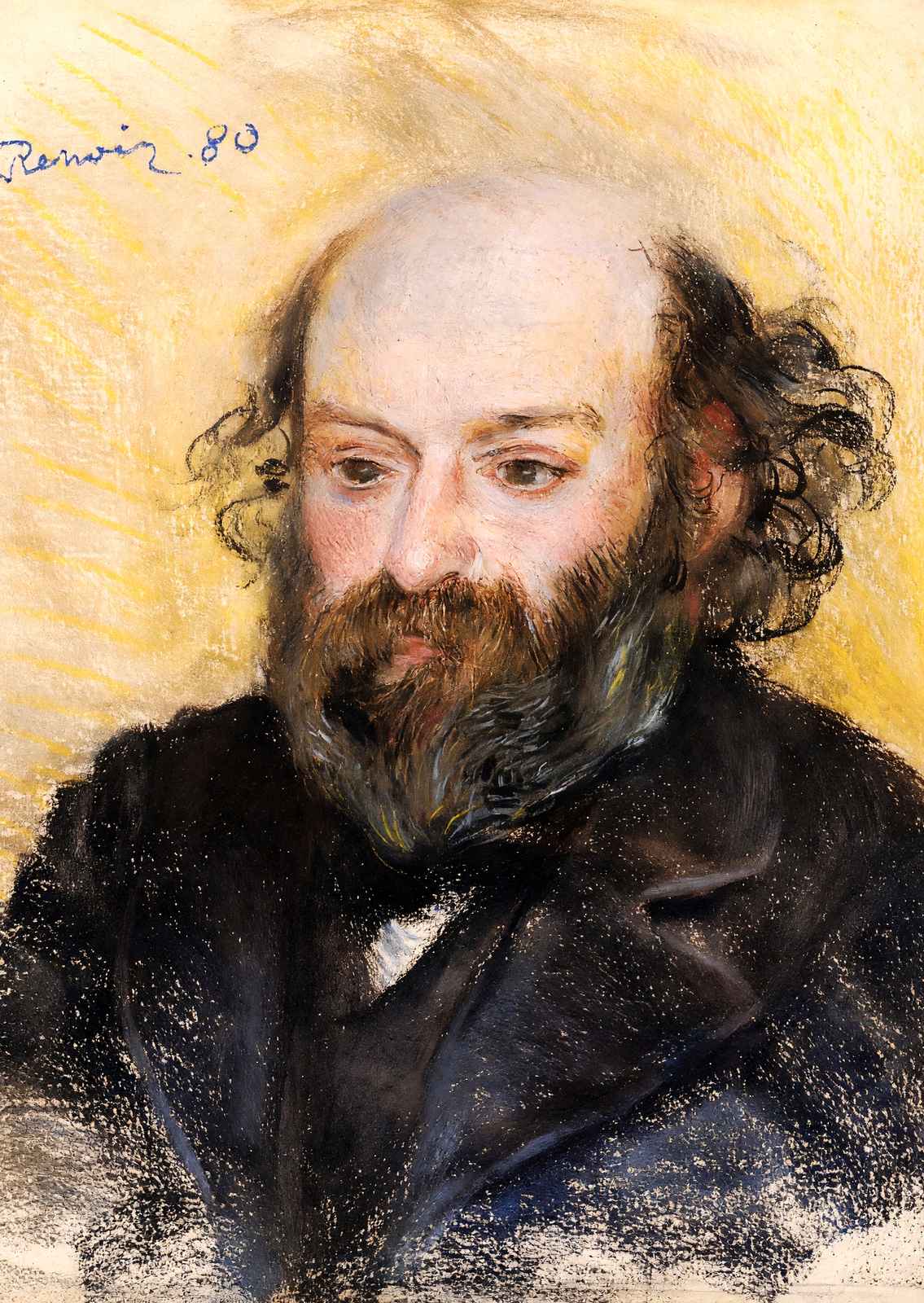Paul Cezanne 1880 Painting by Pierre-Auguste Renoir Art Print (6 Sizes)
