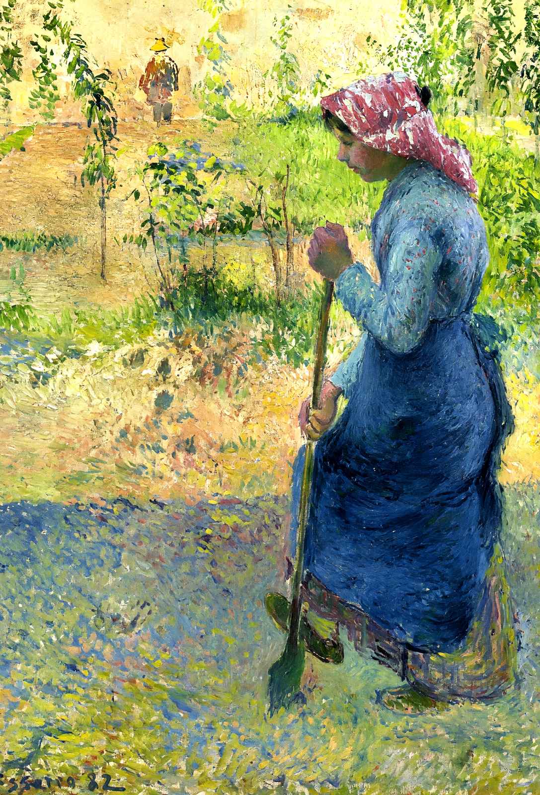 Paysanne Couchant Art Print 1882 Painting by Camille Pissarro (6 Sizes)