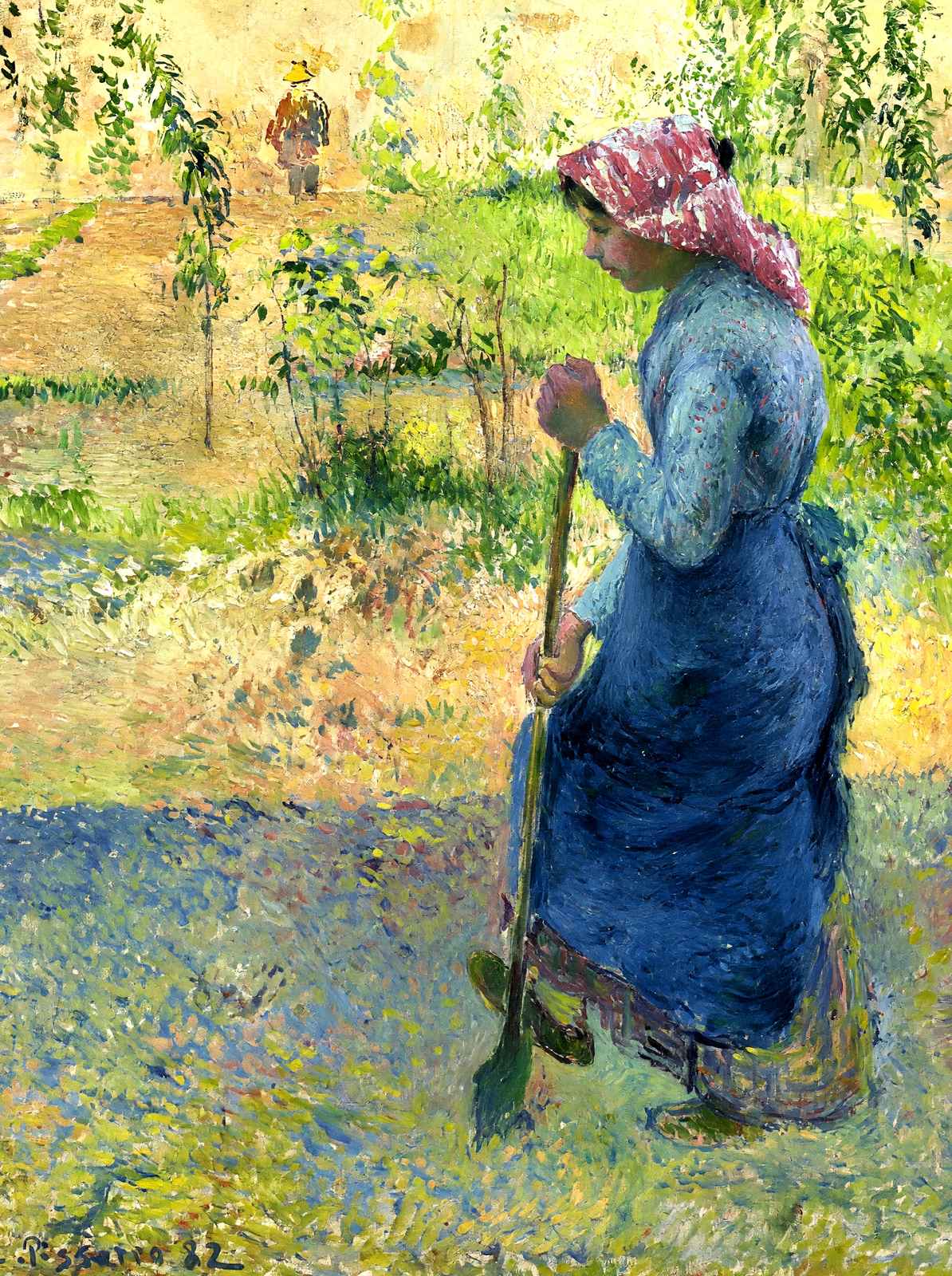 Paysanne Couchant Art Print 1882 Painting by Camille Pissarro (6 Sizes)