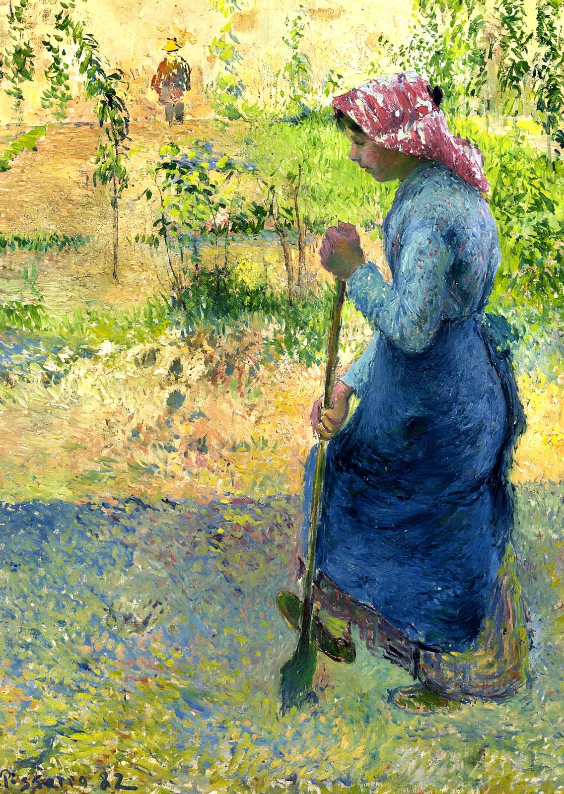 Paysanne Couchant Art Print 1882 Painting by Camille Pissarro (6 Sizes)