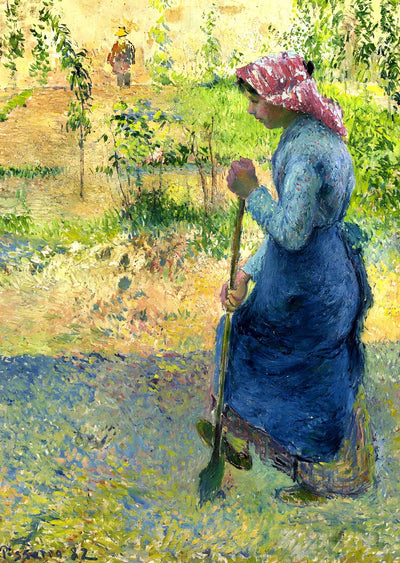 Paysanne Couchant Art Print 1882 Painting by Camille Pissarro (6 Sizes)