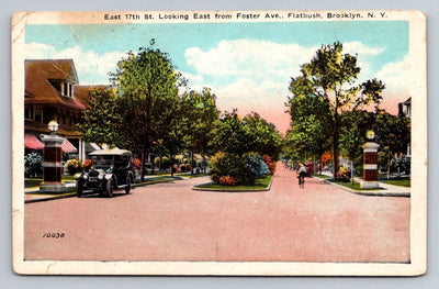 East 17th St. Looking East from Foster Ave., Flatbush, Brooklyn, NY Postcard