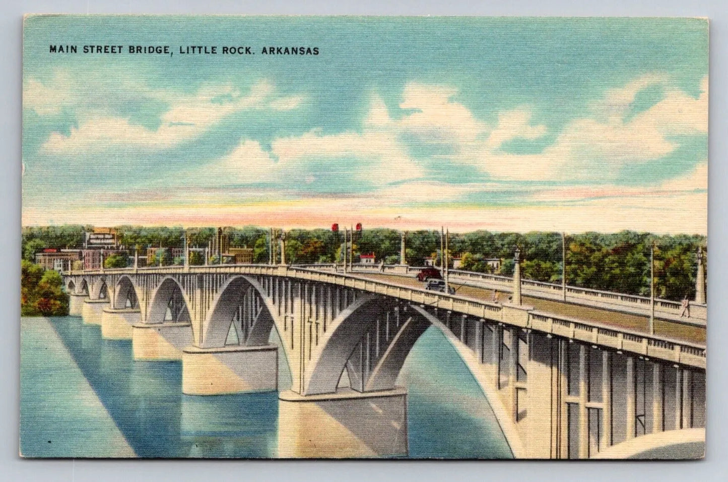 Main Street Bridge, Little Rock, Arkansas Vintage Postcard