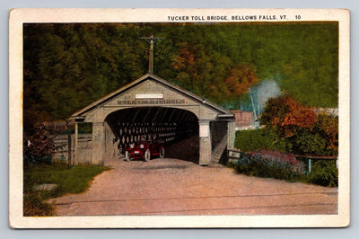 Tucker Toll Bridge. Bellows Falls, VT. Walk Your Horses (Vermont) Postcard