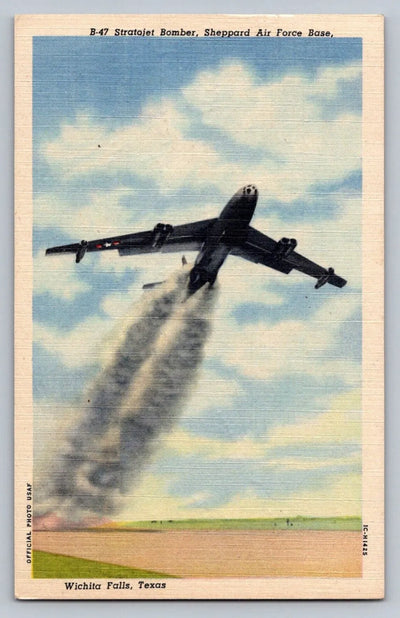 B-47 Stratojet Bomber, Sheppard Air Force Base, Wichita Falls, Texas Postcard