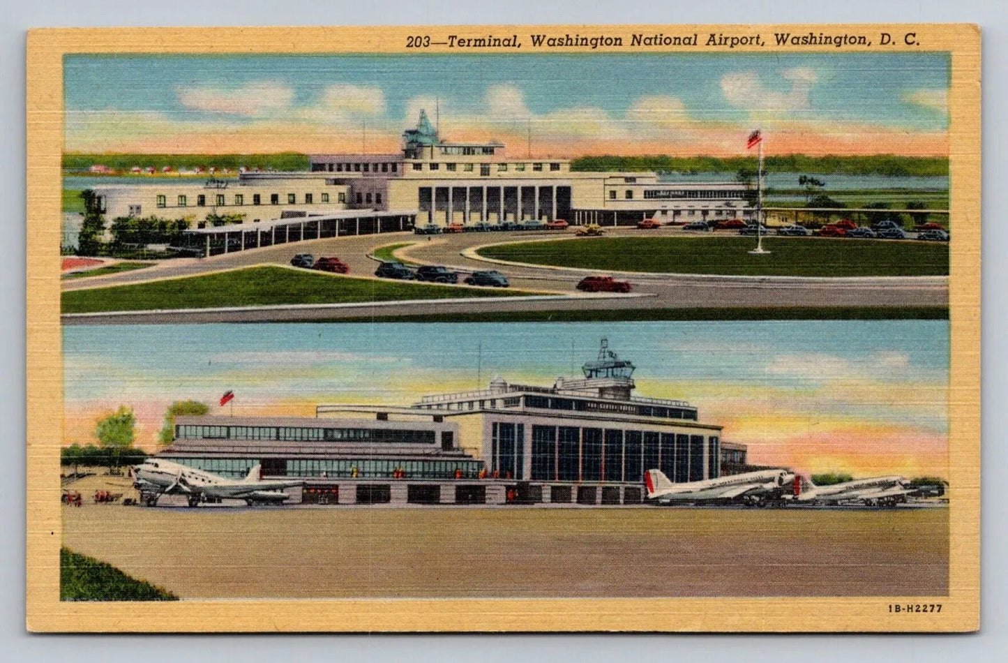 Washington National Airport, Washington, D. C., 203-terminal, 1B-H2277 Postcard