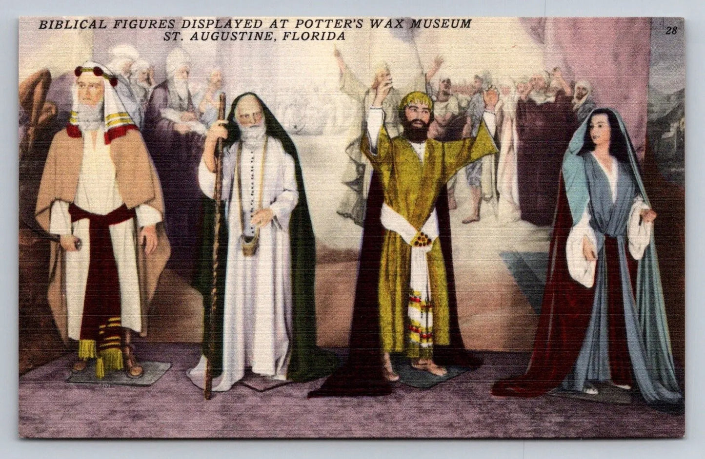 Biblical Figures Displayed, Potter's Wax Museum, St. Augustine, Florida Postcard